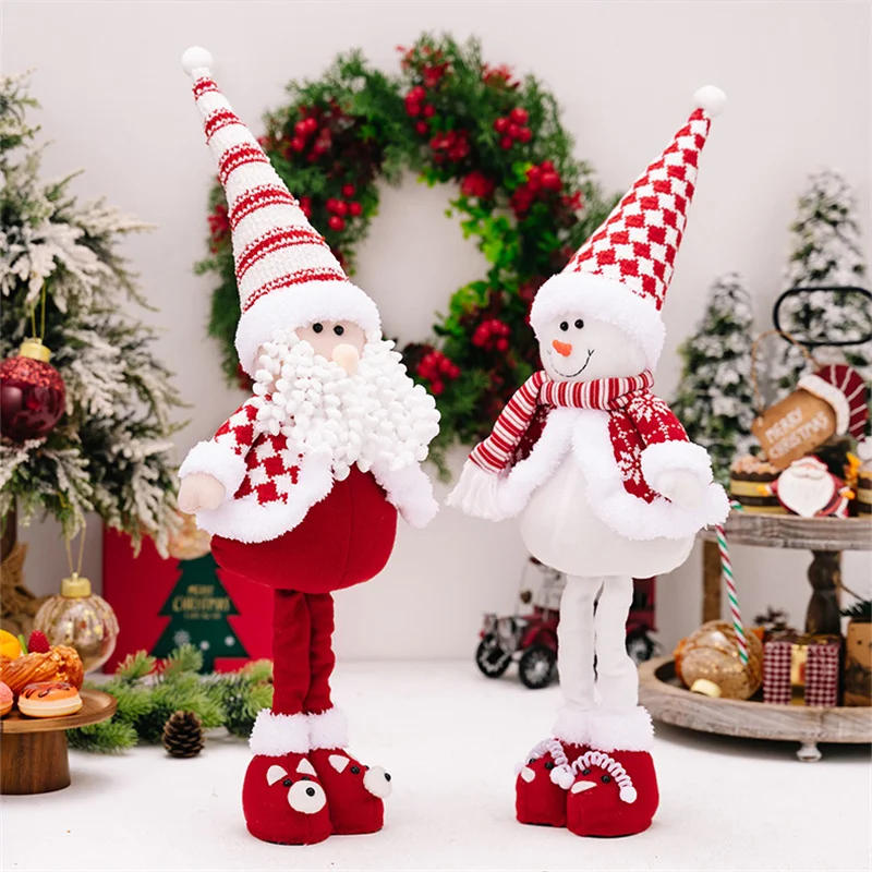 Description Picture 4 of itemSanta Stretchable Plush Doll, Christmas Decorations Doll Santa Claus Standing Doll Snowman Elk Telescopic Decor