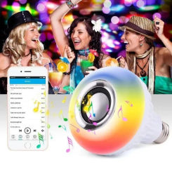 LED Music Bulb Light com controle remoto, RGB luzes ambiente, áudio inteligente, APP, 7 cores