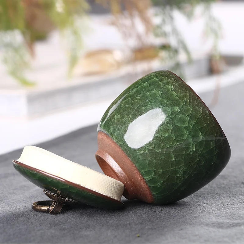 Description Picture 6 of itemCracked Ceramic Tea Caddies Coffee Canister Household Portable Travel Mini Porcelain Sealed Moisture-proof Storage Jar Home Deco