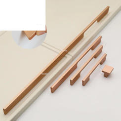 Furniture Cabinet Handles Aluminum Alloy 96mm-192mm Rose Gold, for Wardrobe Pulls Cupboard Knobs Drawer Door Handle Hardware