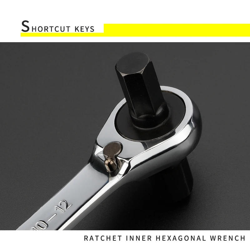 Description Picture 4 of item4-in-1 Quick Ratchet Hex Wrench Set - Hexagonal Spanner with 4 Head Sizes (2-4-2.5-4.5, 3-5-3.5-5.5, 4-5-6-8, 10-12-14-17)