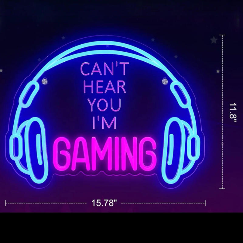 Description Picture 5 of itemGaming Neon Sign Bright LED Headset Gamer Neon Light Headphone Game Signs For Game Zone Video Room Boy Bedroom Wall Decor
