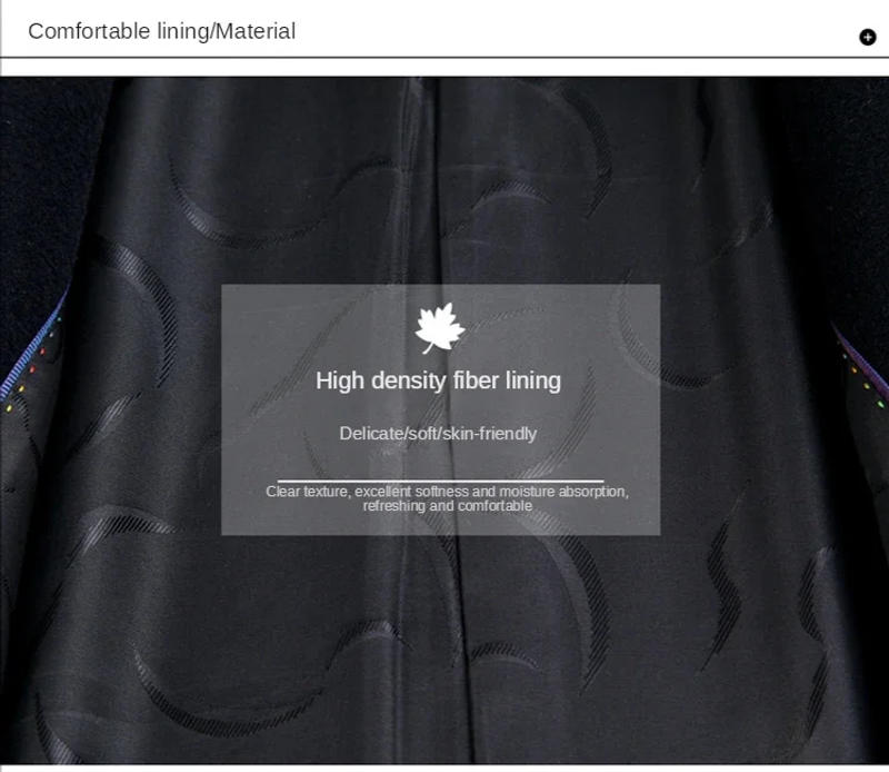 Description Picture 6 of itemAYUNSUE Winter Cashmere Coat Men's Clothes Men Over-the-knee Long Wool Windbreaker High-end Thick Top Trench Abrigo Hombre