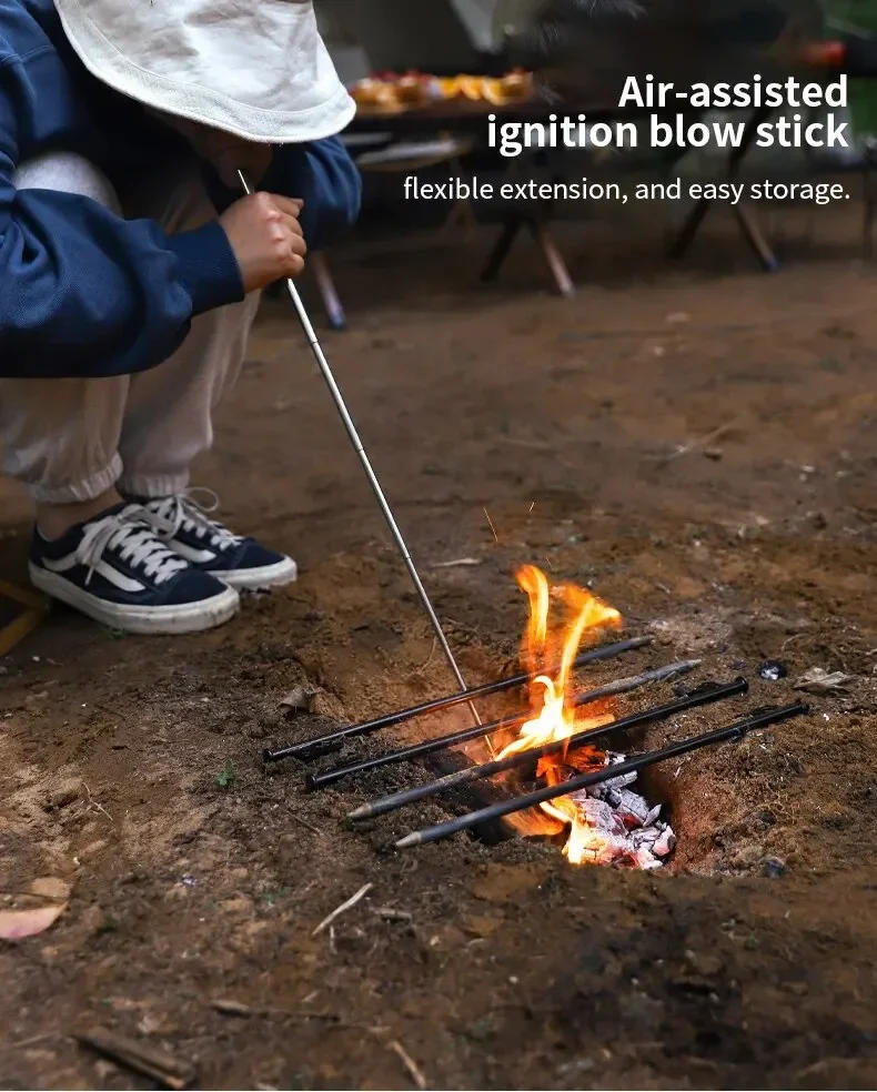 Description Picture 4 of itemOutdoor Camping Blow Fire Tube Blowpipe Collapsible High Effective Tiny Beach Garden Tool Camping Equipment Blowing Fire Stick