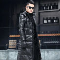 Genuine Sheepskin Leather Coat Male Sheep Down Jacket Men Ultra Long Knee Length Puffer Man Winter Windbreaker