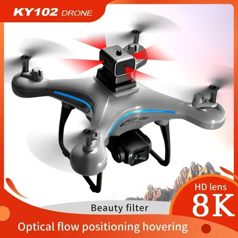 Description Picture 3 of itemNew KY102 Drone 8K Professional HD Dual Camera Aerial Photography Obstacle Avoidance Optical Four-Axis RC Aerocraft Toy