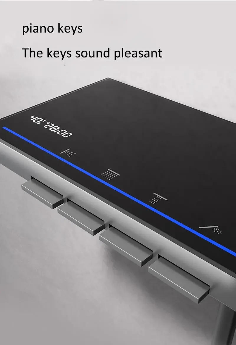 Description Picture 6 of itemDigital Display Gray Shower Set Piano Keys Bathroom Double-layer Shelf Shower System Pressurization Rain Head Faucet