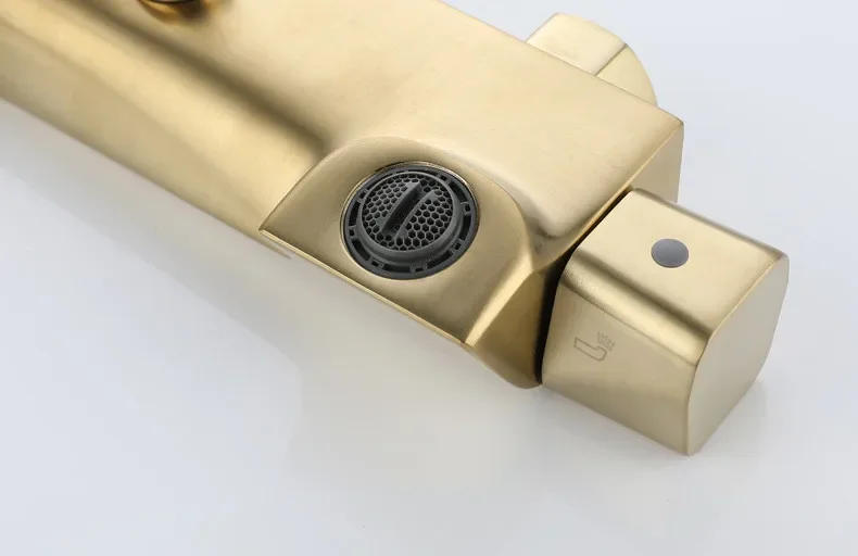 Description Picture 6 of itemShower Faucet Set Bathroom Wall Mounted Gray Brush Gold Single Lever Solid Brass Material Bathtub Set