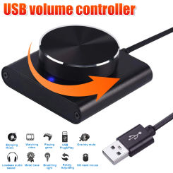 USB Volume Control Knob PC Computer Speaker Audio Volume Controller with USB Cable External Audio Adjust Knob for Windows/Mac Os
