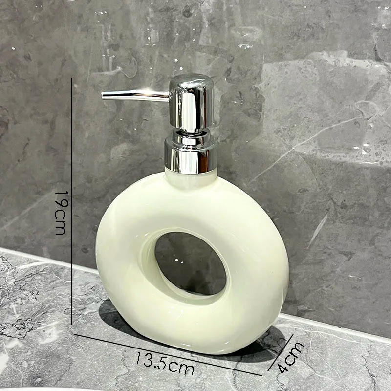 Description Picture 2 of itemCreative Doughnut Lotion Bottle Triangle Lotion Bottle Ceramic Soap Dispenser Shampoo Bottle Bath Gel Bottles Bathroom Supplies