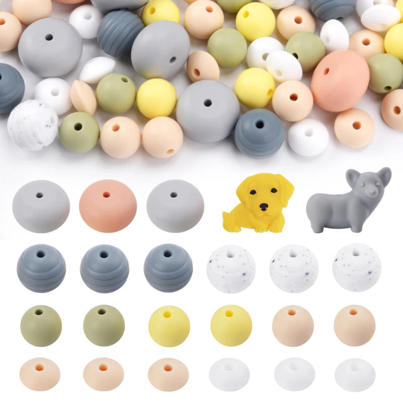 Description Picture 5 of itemLOFCA Pet dog Loose multicolor silicone Safety Tooth Jewelry Treasure Round teething beads DIY chew baby teething beads