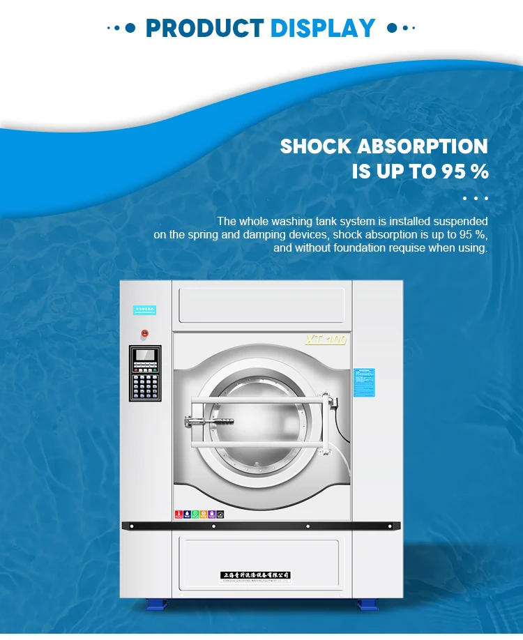 Description Picture 4 of itemFull Auto Commercial Hotel Industrial Washing Machine 100kg Large Capacity Industrial Washing Machines 1780*1800*2200mm