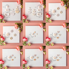 Geometric Shape Embossing Clay Mold Soft Pottery Earrings Polymer Clay Cutter DIY Ceramic Flower Jewelry Pendants Making Tools