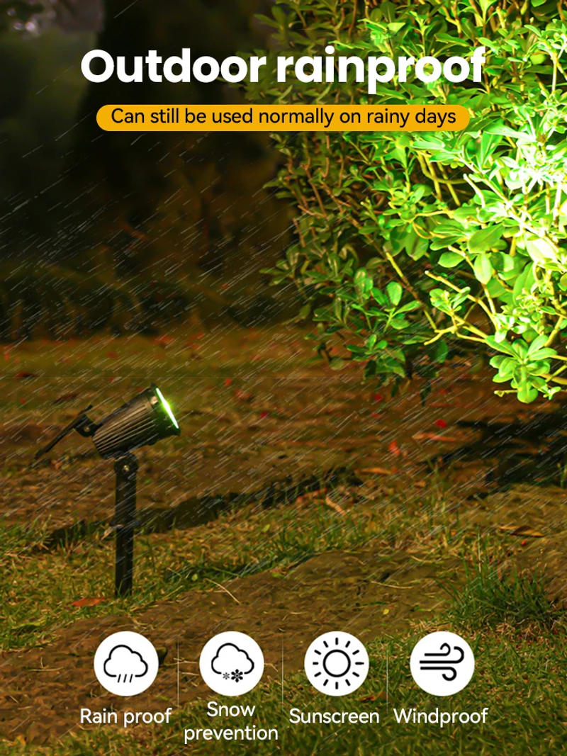 Description Picture 3 of itemNew 9 LED Solar Spotlights Outdoor IP65 Waterproof Brightness Adjustable Spot Light Garden Backyard Driveway Patio Decor Lamp