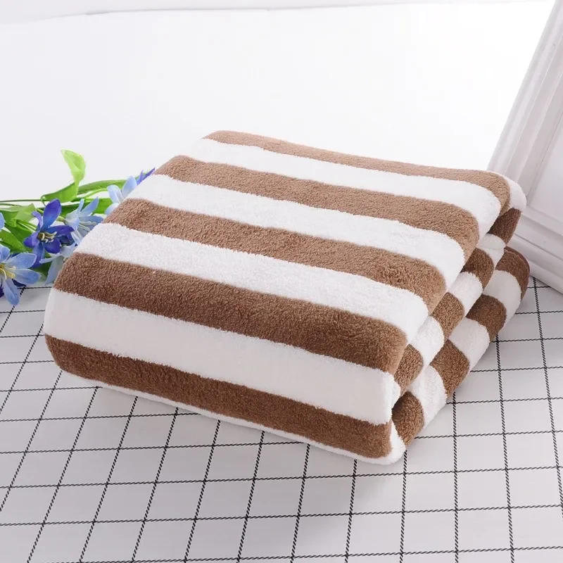 Description Picture 6 of itemSimple Stripes Absorbent Quick Drying Bath Towel Sets Soft Adults Face Hand Towels Bathroom Microfiber Comefor Swim Bath Towels