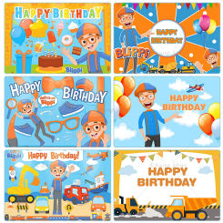 125 150CM Blippi Birthday Decoration All for Birthday Party Wall Backdrop Baby Shower Child Festive Supplies Home Photo Wall