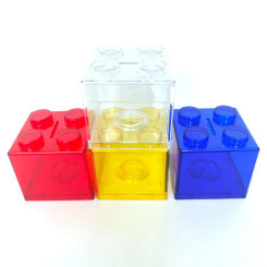 Money Box Building Block Saving Box Transparent Plastic Blocks Piggy Bank Coin Storage Case Kid Toy Gift Change Boxes Home Decor