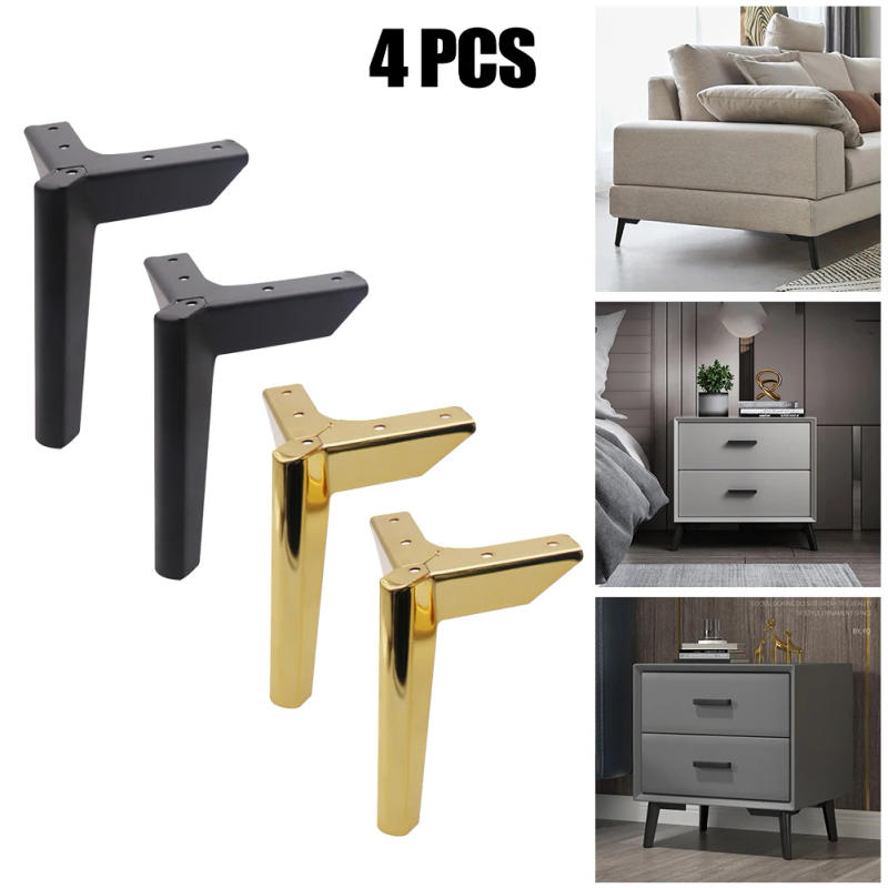Description Picture 5 of item4pcs Metal Support Furniture Cabinet Supporting Legs Iron Sofa Feet For Cupboard Bed Chair Dresser Hardware Furniture Legs