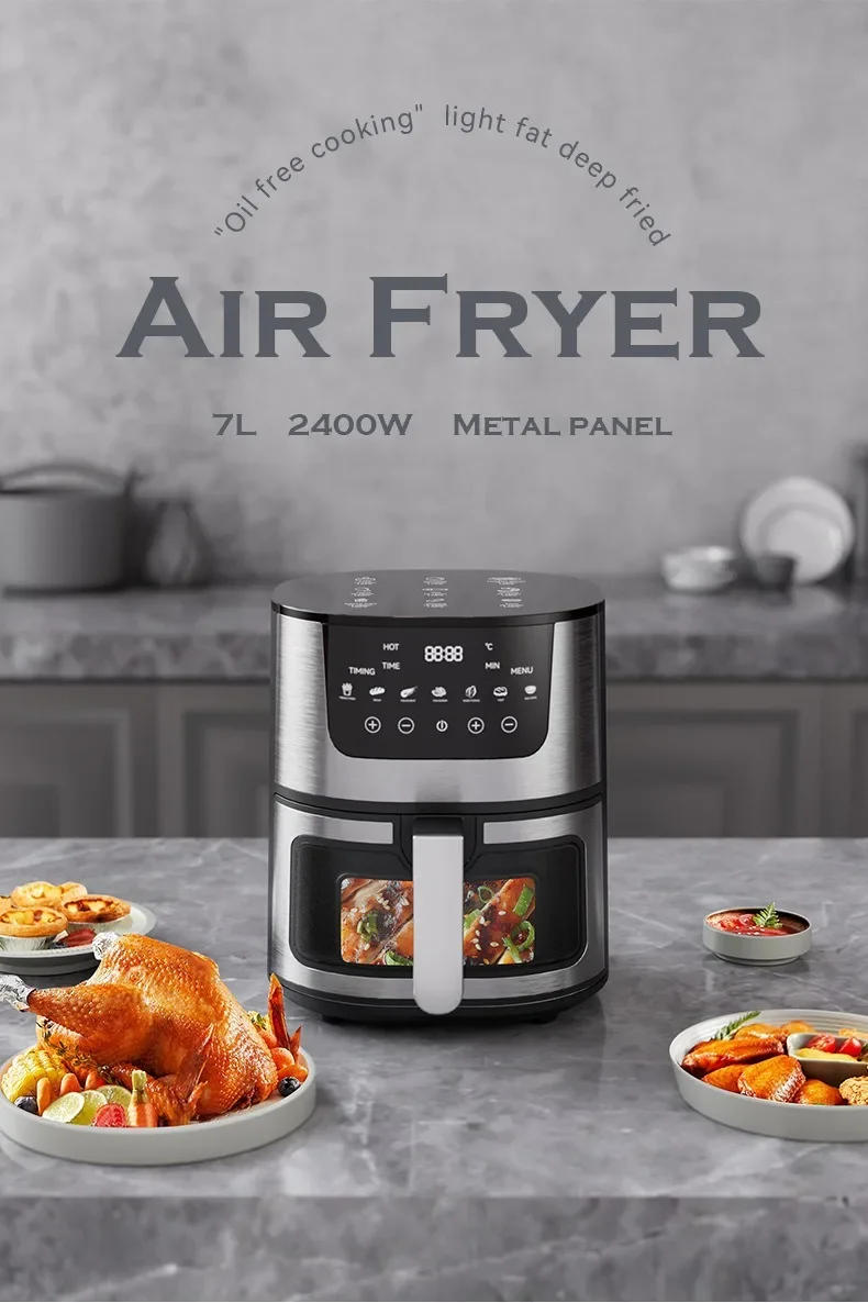 Description Picture 3 of item7L Electric Air Fryer Smart Multi-function Hot Convection Oven Deep Fryer Without Oil LED Touch Control 1400W Visible Window