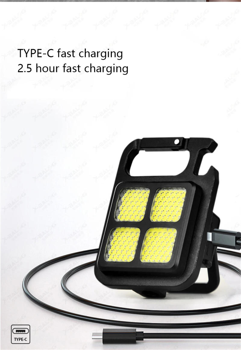 Description Picture 6 of itemCamping Flashlights Portable Emergency Lamps Mountaineering Buckle Cob Flashlight Usb Charging Camping Supplies Work Light Mini