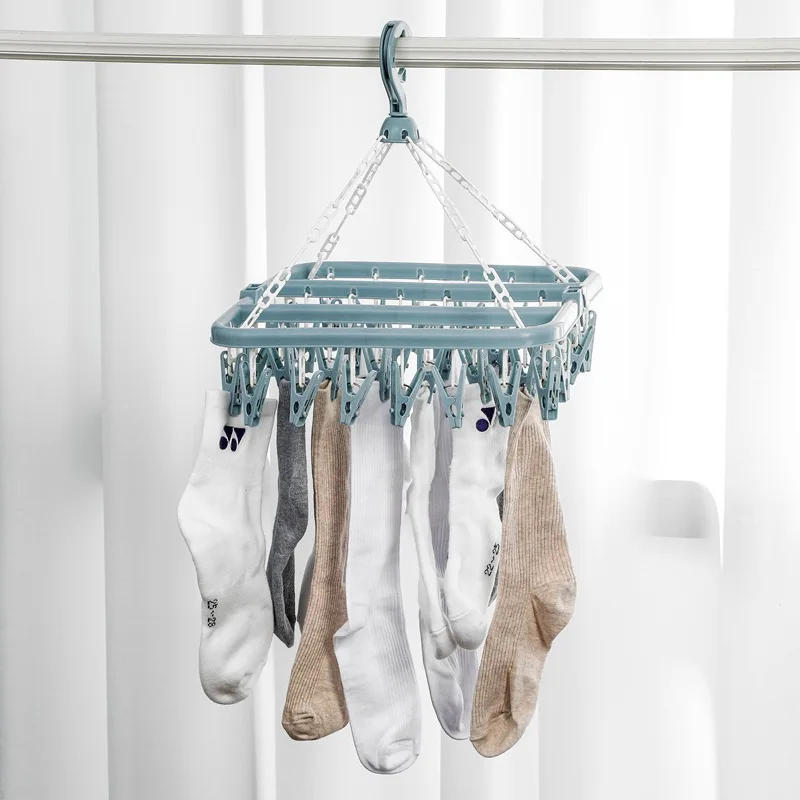 Description Picture 5 of itemClothes Drying Hanger with 32 Clips / 8 Socks Underwear Folding Laundry Hanging Rack