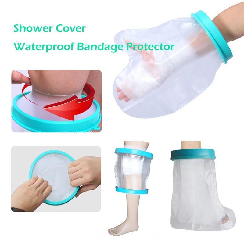 Description Picture 2 of itemBlue Shower Cover Adult Waterproof Sealed Cast Bandage Protector Wound Fracture Leg Foot Arm Palm Bath Protective Ring Sleeve
