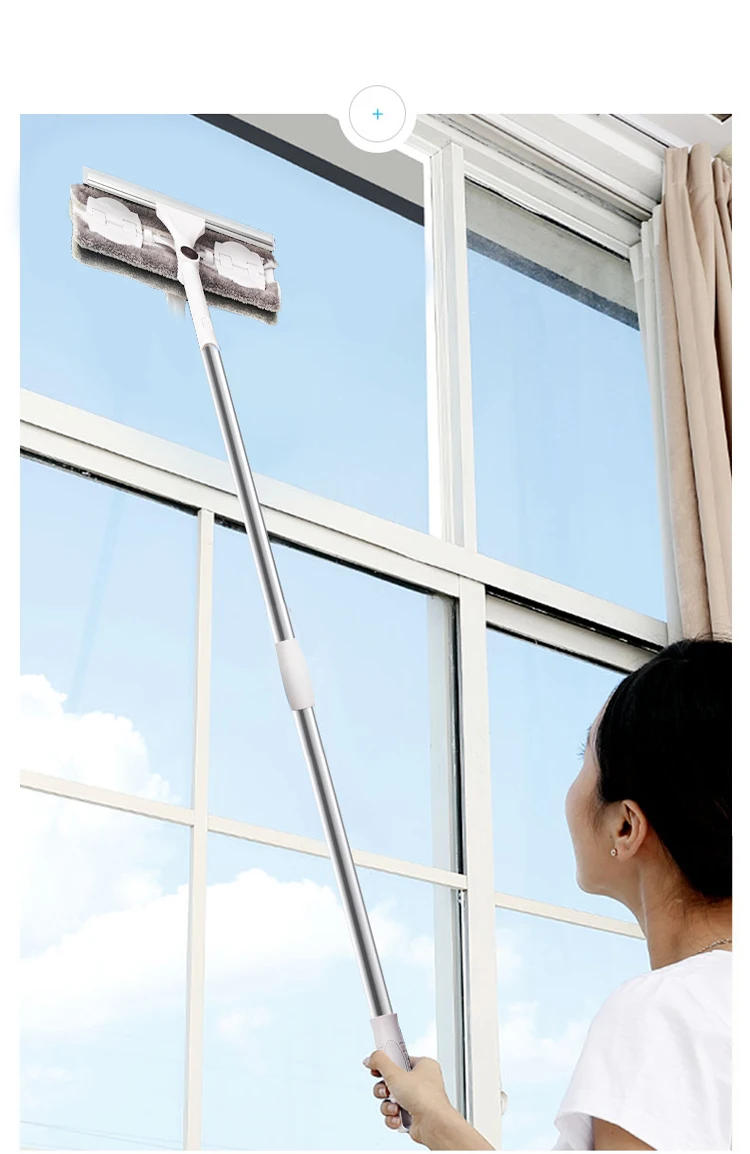 Description Picture 5 of itemTelescopic Rod Glass Washing Cleaning Mop Windows Wiper Tool Washer Long Handle Brush Window Cleaner Product for Household