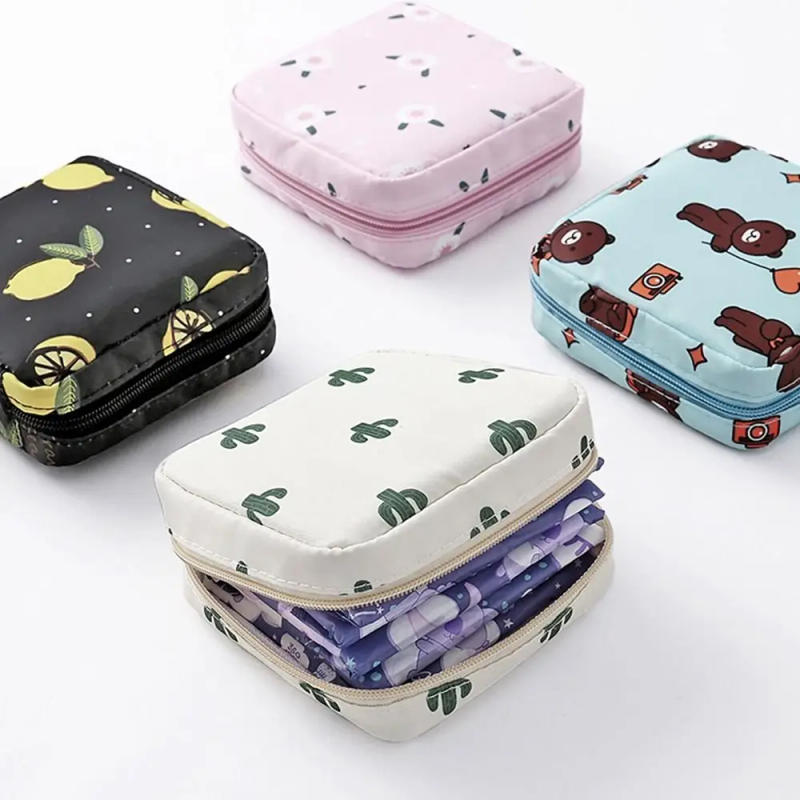 Description Picture 5 of itemNEW portable women's sanitary pads, sanitary tampons, storage style waterproof storage bag, cartoon pattern sanitary pad bag