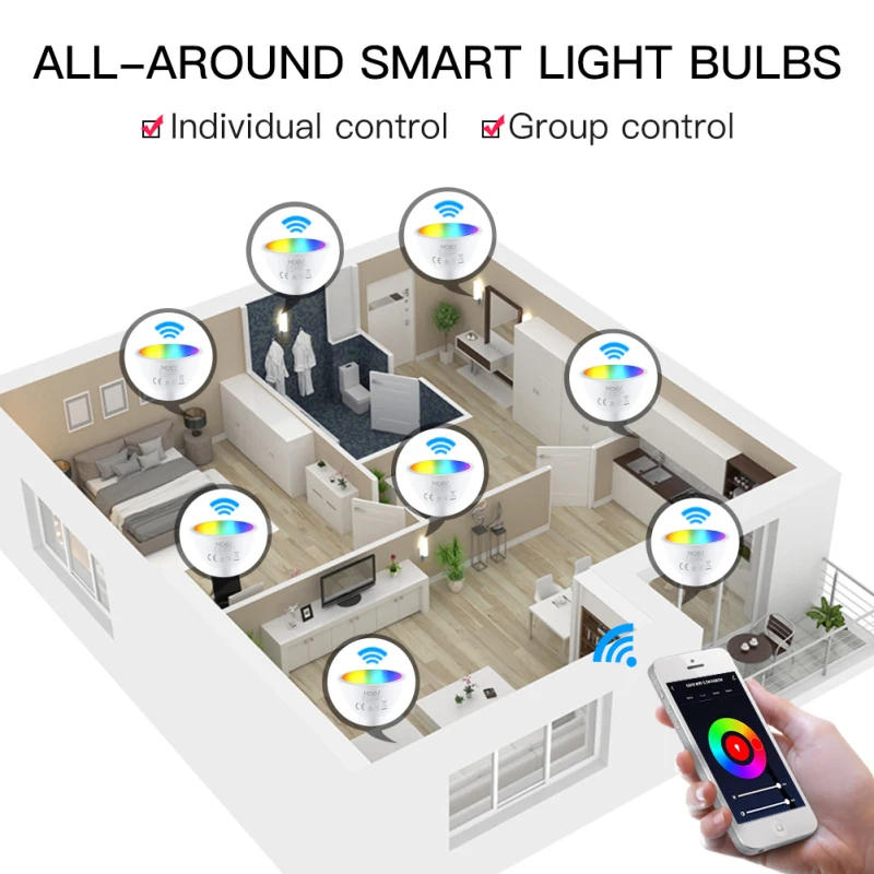 Description Picture 5 of itemSmart Light Bulb Tuya Zigbee/WIFI GU10/GU5.3/MR16 RGB Dimmable LED Lamp 5W Smart Life Spotlight Control Via Alexa Google Home