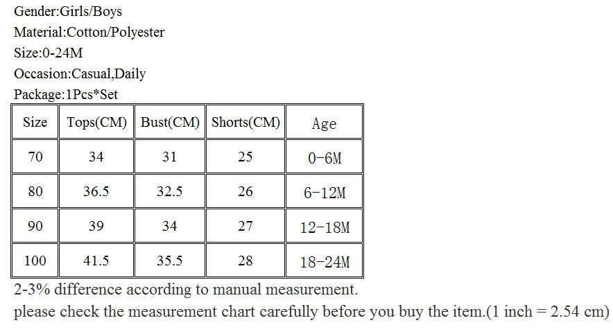 Description Picture 2 of item0-2Yrs Summer Striped Clothes For Newborn Baby Causal Cotton Short Sleeve  T-Shirts Shorts 2Pcs Summer Unisex Baby Clothing