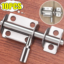 10/1pc Small Stainless Steel Sliding Lock Security Door Bolt Home Hardware Gate Latches Bedroom Bathroom Toilet Door Bolt Locks