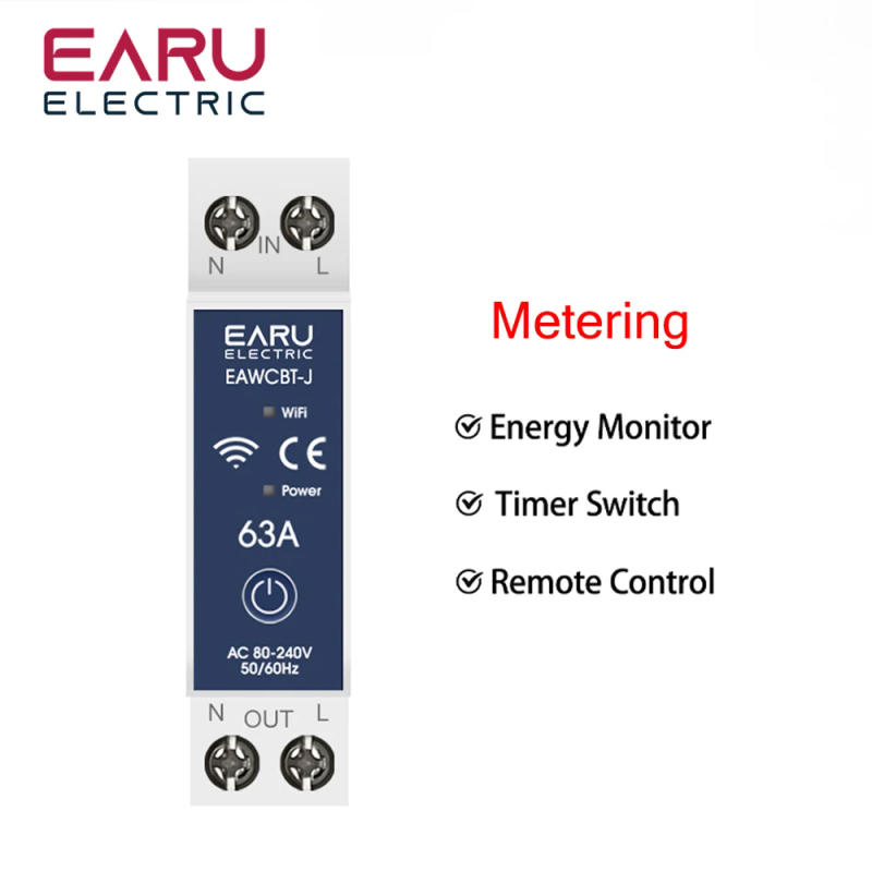 Description Picture 5 of itemTuya WiFi Smart Circuit Breaker MCB 1P+N 63A Timer Power Energy kWh Voltage Current Meter Protector Voice Remote Control Switch