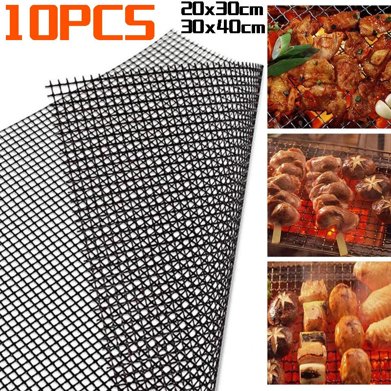 Description Picture 2 of item10/1pcs Non-stick BBQ Grill Mat Reusable Heat Resistant BBQ Baking Net Pad Breathable Tray Mat Liner Outdoor Party Baking Tools