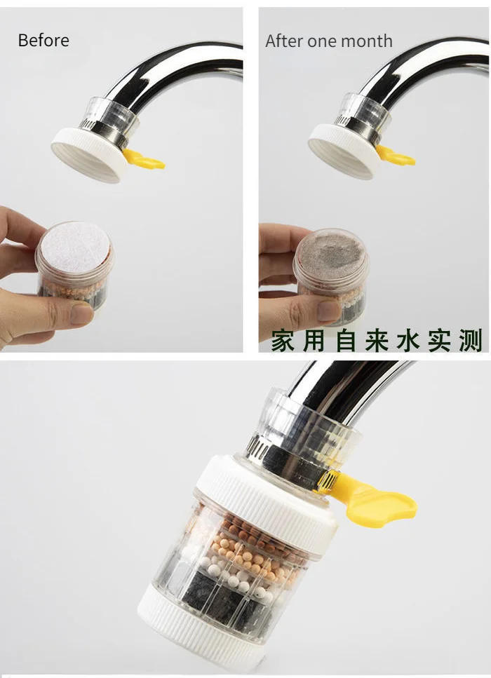 Description Picture 6 of item6 Layers Universal Kitchen Faucet Purifier Tap Filter Water Saving Bubbler Activated Carbon Filtration Shower Head Nozzle Filter
