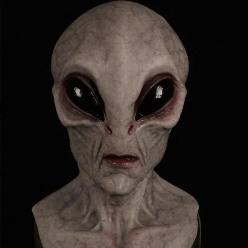 Description Picture 3 of itemLatex Halloween Alien Mask Horrible Big Eyes UFO Full Face Scary Horror Alien Head Adult Masks Monster Party Cosplay Props
