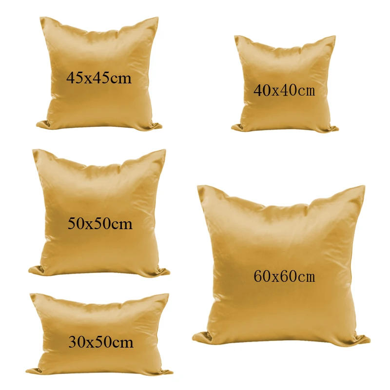 Description Picture 3 of itemImitated Silk Pillow Case 100% Satin Cushion Cover 50X50 Solid Pillowcase 60x60cm Home Decor for Sofa Chair 45x45 40X40 Smooth