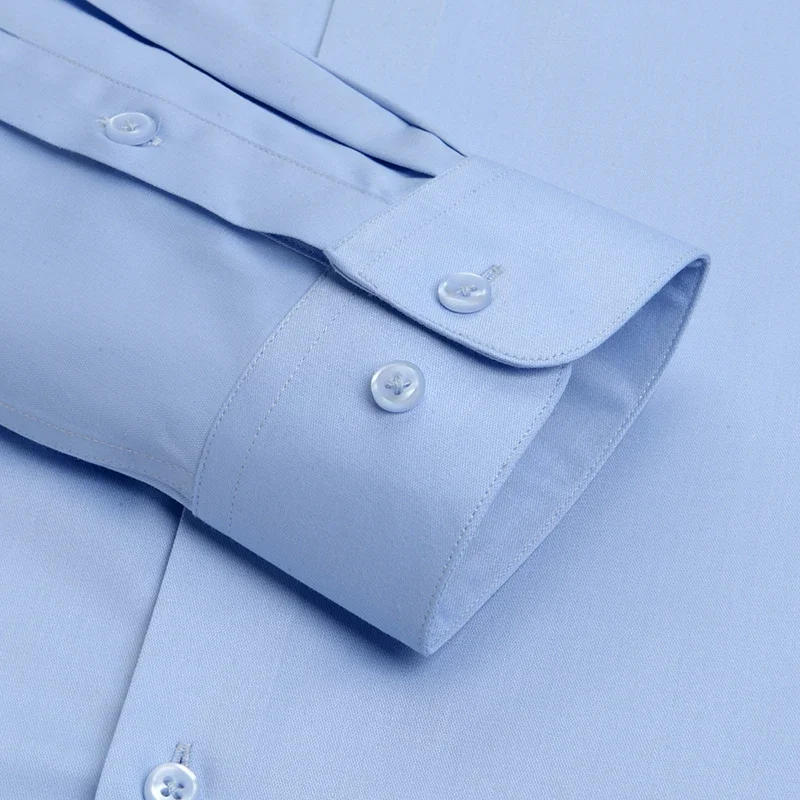 Description Picture 5 of itemBamboo Fiber Men Dress Shirt for Office Business Soft Comfortable  Man's Plaid Shirt Long Sleeve StretchMale Clothing No Pocket