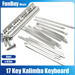 10Set 17 Keys Piano Kalimba Keyboard  Thumb Piano Manganese Steel Key Music Instrument Chrome
