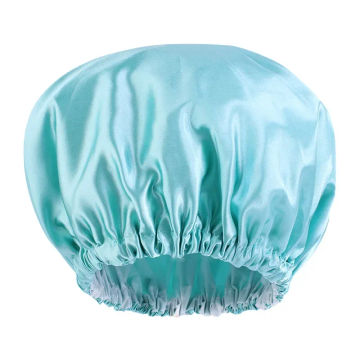 EVA Ladies Double Layer Satin Waterproof Shower Cap European and American Solid Color Shower Hair Care Cap