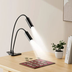 Opqpq USB Dual Gooseneck Led Lights for Microscopes Soldering 360 Adjustable Free Angle Lamp With Flexible Clip Remote Control