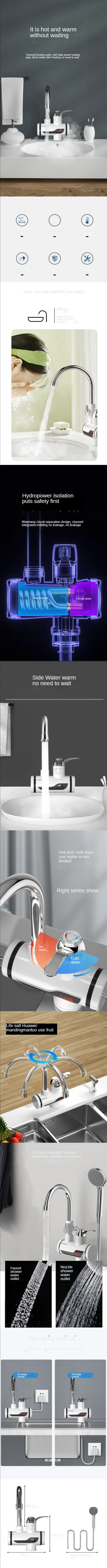 Description Picture 2 of itemTankless Water Heater Faucet Shower Instant Water-Heater Electric Tap Heating Instant Hot Water for Kitchen and Bathroom