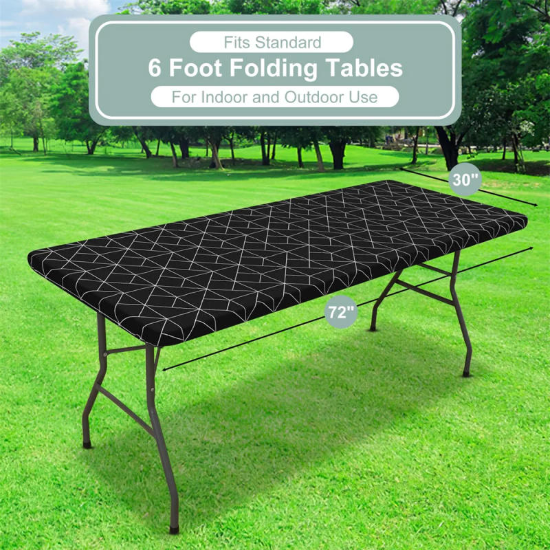 Description Picture 4 of itemOlanly Rectangle Table Cover 30x72inch Elastic Waterproof Table Covers Fitted Tablecloth Home Party Camping Table Cloth Outdoor