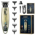 VGR Rechargeable Metal Vintage Electric Hair and Beard Trimmer Men's Beauty Body Face Cut Beard Electric Professional Hairdresse