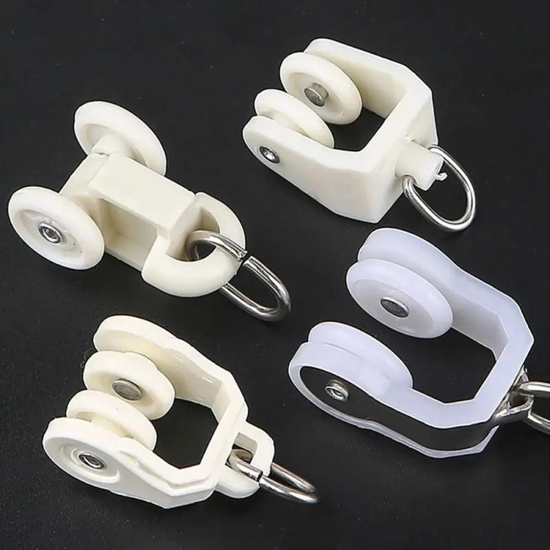 Description Picture 5 of item10Pcs Straight Curved Track Rollers Curtain Wheels Rail Curtains Hook Ring Slider Furniture Hardware Curtain Rod Pulley