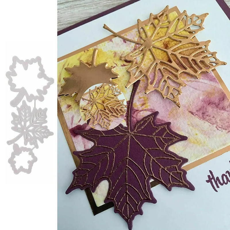 Description Picture 2 of item3Pcs/set Maple Leaf Metal Cutting Dies Scrapbooking for Paper Making Card DIY Decorative Craft Embossing New Dies Clear Stamps