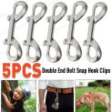 5PCS Double Ended Scuba Diving Hook Stainless Steel Eye Bolt Snap Hook Quick Draw Link Carabiner Diving/Dog Leash Snap Hook Clip