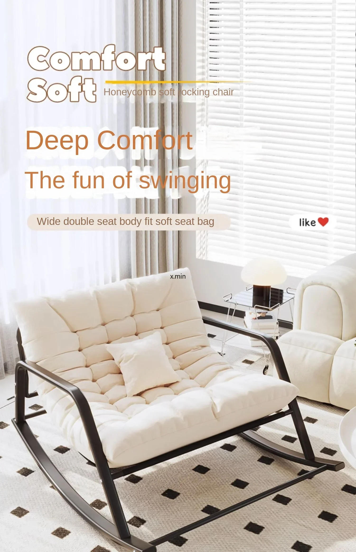 Description Picture 2 of itemLounge Living Room Chairs Rocking Luxury Sillones Puffs Grandes Outdoor Furniture Recliner Meditation Nordic Salon Chair Sofa