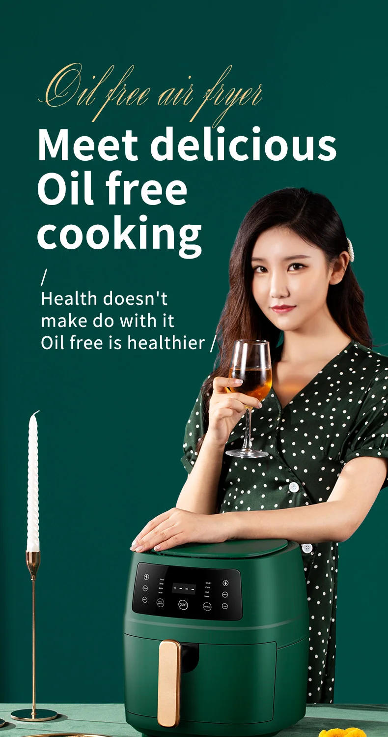 Description Picture 2 of item5L Smart Electric Air Fryers Automatic Household 360°Baking LED Touchscreen Air Fryer Without Oil Free Smokeless EU Plug