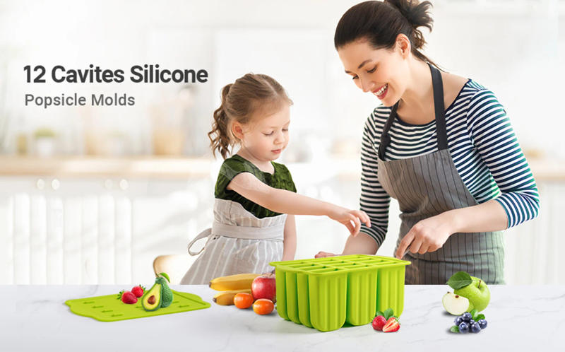 Description Picture 2 of itemNew Summer Hot Sales Ice Cream Tools With Wooden Sticks silicone popsicle molds custom mini silicone ice cream popsicle mold