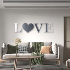 Letters Love Home Furniture Mirror Tiles Wall Sticker Self-Adhesive Art Decor Home Decor Bedroom Living Room Background Mural